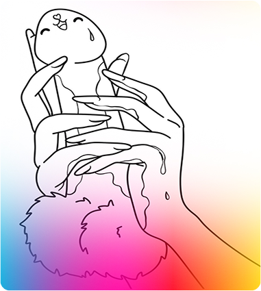 An adult image of a private part in hands